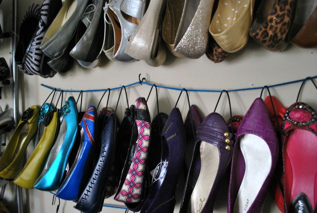 the DIY SHOE HANGERS
